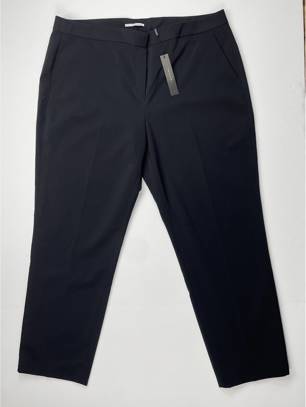 NWT Tahari Women's Marta Pants Navy Stargazer Flat Front Office Career Size 16